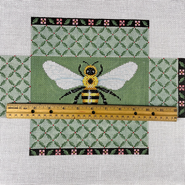 Susan Roberts Leaf Trellis Bee brick cover needlepoint canvas #6311 - NextStage Vintage
