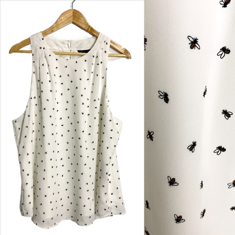 Banana Republic sleeveless top with bees - size XL - NextStage Vintage