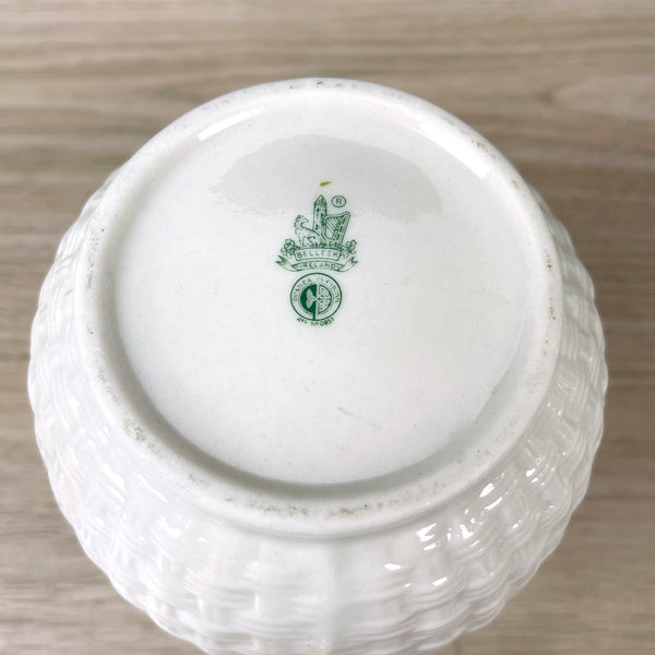 Belleek shamrock basket 6" milk pitcher - vintage Irish pottery - NextStage Vintage