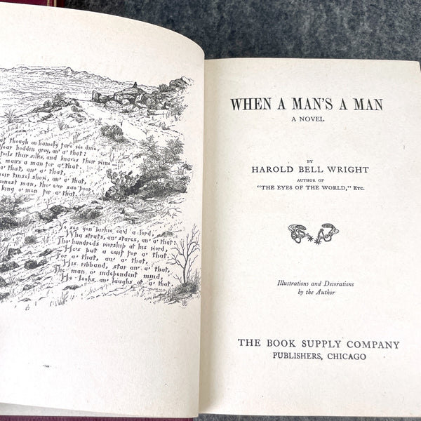 When A Man's A Man and Eyes of the World by Harold Bell Wright - 1910s book pair - NextStage Vintage