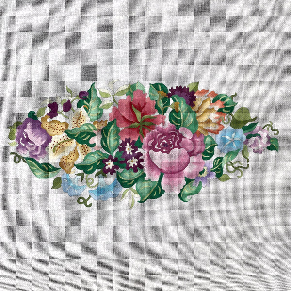 CanvasWorks Traditions floral oval for bench needlepoint canvas #NW1560 - NextStage Vintage