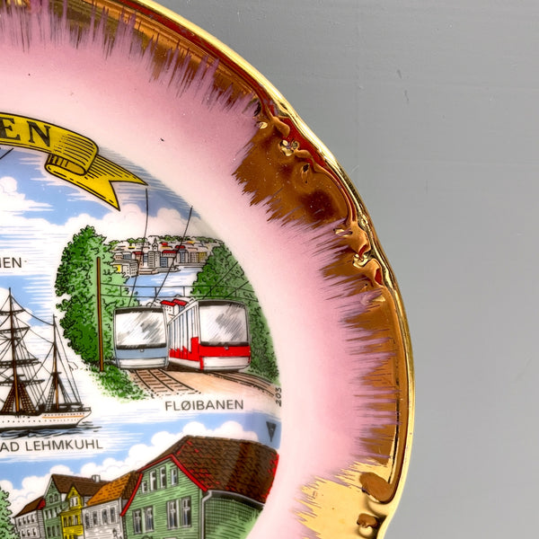 Bergen, Norway souvenir plate - 1970s vintage - NextStage Vintage