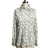 Vintage 70s Berry Print Blouse Polyester Knit Novelty Print Button Down Modern Size M-L - NextStage Vintage