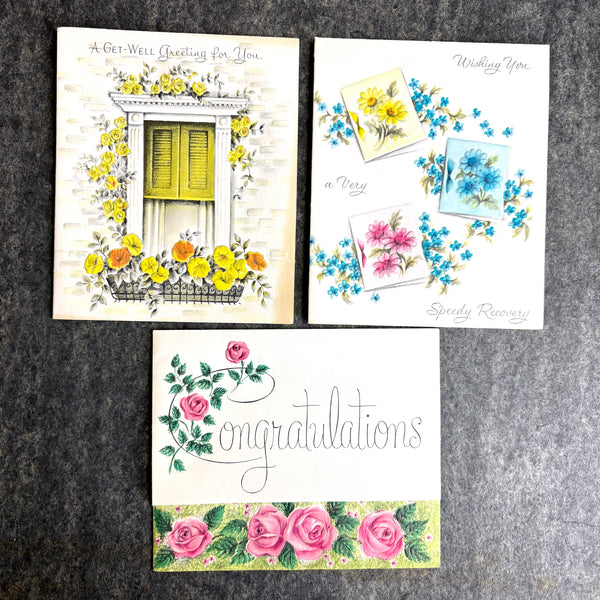 Best Wishes brand vintage greeting card assortment with box - 1960s vintage - 14 cards
