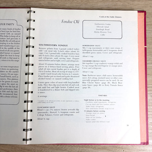 Betty Crocker's Dinner Parties - A Contemporary Guide to Easy Entertaining - 1970 first edition