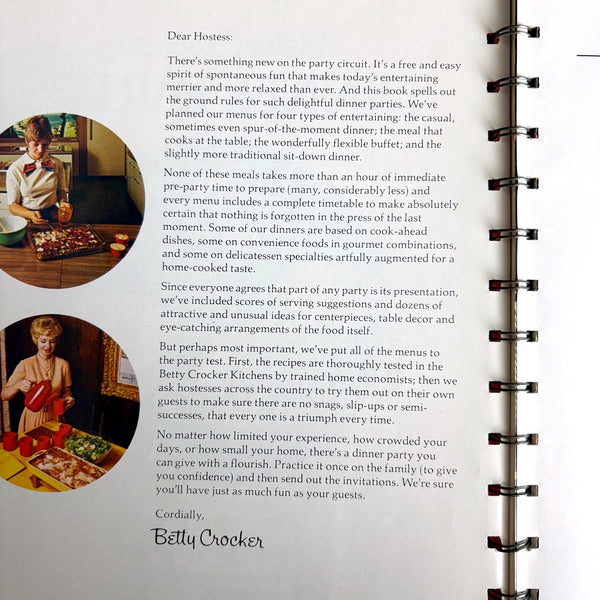 Betty Crocker's Dinner Parties - A Contemporary Guide to Easy Entertaining - 1970 first edition