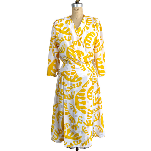 Vintage 1980s Billy Jack for Her silky wrap dress –  batwing sleeves, size S/M - NextStage Vintage