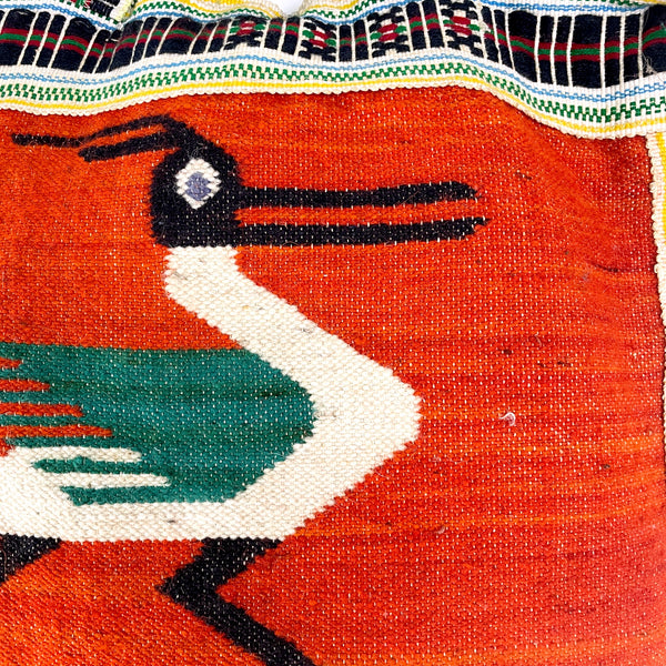 South American woven bird tote bag - 1980s vintage - NextStage Vintage