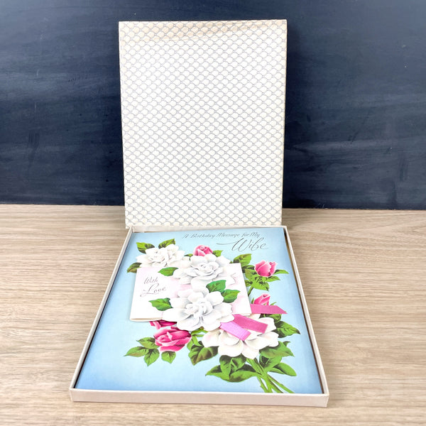 Norcross Birthday oversized card in gift box - used - 1960s vintage - NextStage Vintage
