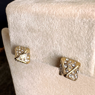 Alexis Bittar Crystal Pyramid Stud Pierced Earrings - NextStage Vintage