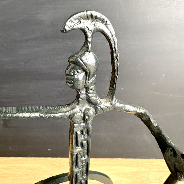 Vintage cast metal Etruscan horse and chariot figure - Frederick Weinberg style