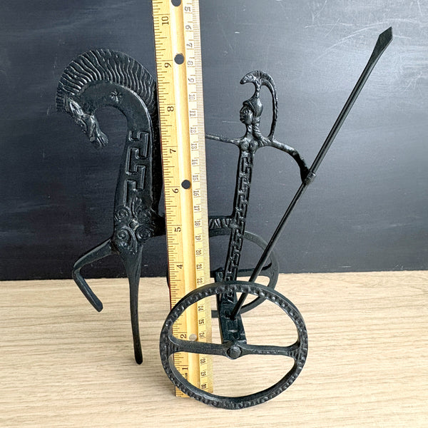Vintage cast metal Etruscan horse and chariot figure - Frederick Weinberg style