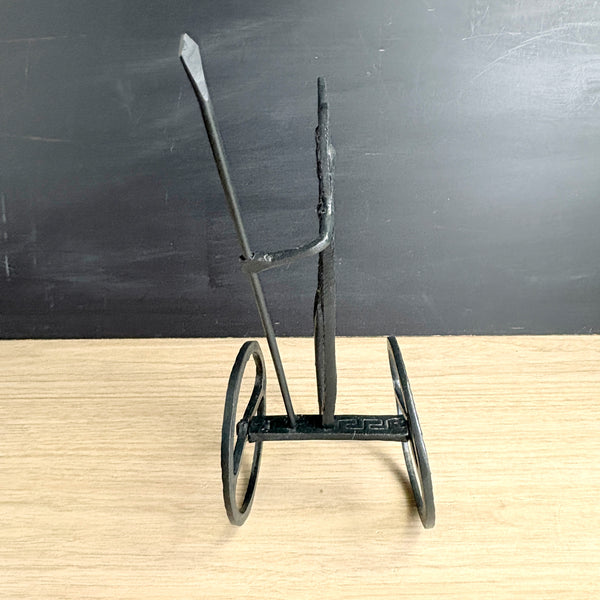 Vintage cast metal Etruscan horse and chariot figure - Frederick Weinberg style
