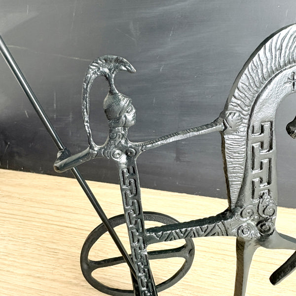 Vintage cast metal Etruscan horse and chariot figure - Frederick Weinberg style