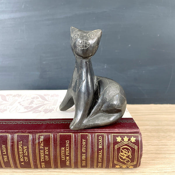 Folk art Mexican clay cat figurine - vintage cat decor - NextStage Vintage