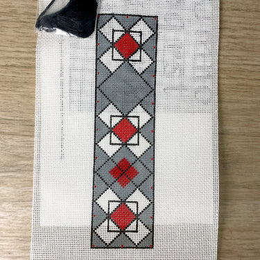 Whimsy and Grace Argyle bookmark painted needlepoint canvas #11885 - NextStage Vintage