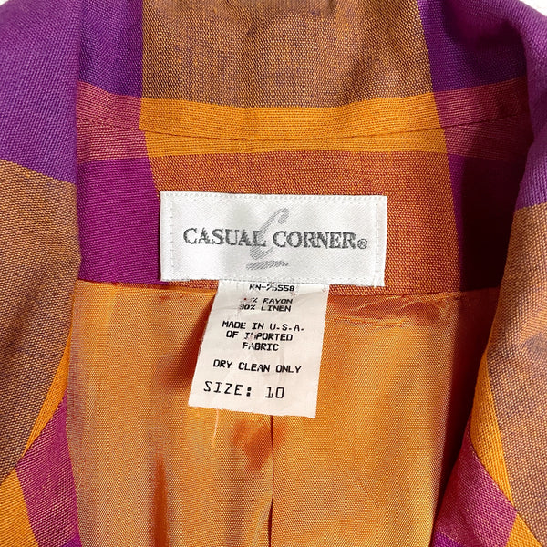 80s vintage orange, magenta and purple blazer - size 10 - NextStage Vintage