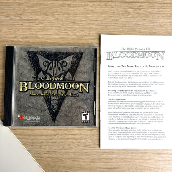 The Elder Scrolls III expansion packs Bloodmoon and Tribunal with maps and installation guides