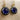 Art Deco-Influenced Blue Crystal and Enamel Reversible Dangle Pierced Earrings - NextStage Vintage