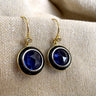 Art Deco-Influenced Blue Crystal and Enamel Reversible Dangle Pierced Earrings - NextStage Vintage
