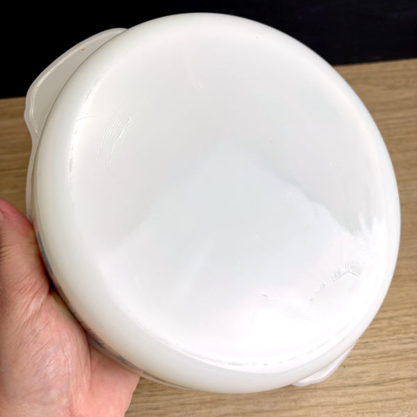 Vintage 1970s Fire King Blue Heaven milk glass baking dish 1 qt round casserole - NextStage Vintage