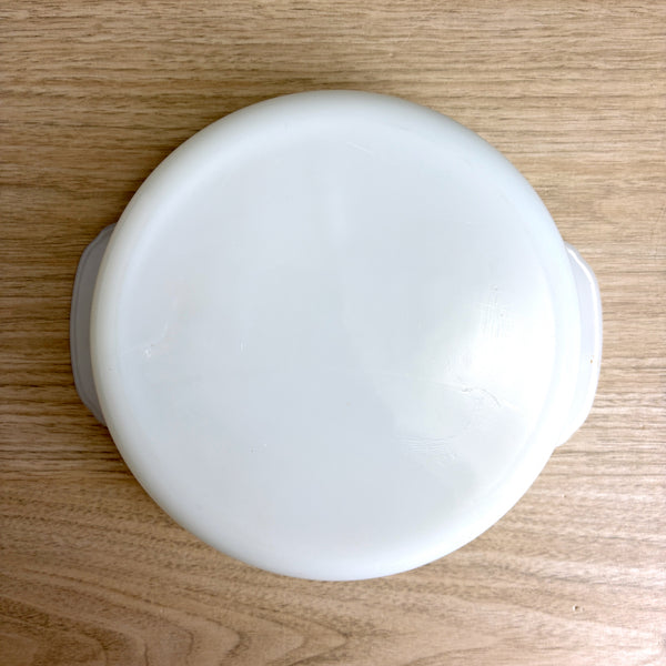 Vintage 1970s Fire King Blue Heaven milk glass baking dish 1 qt round casserole - NextStage Vintage