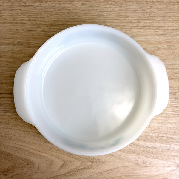 Vintage 1970s Fire King Blue Heaven milk glass baking dish 1 qt round casserole - NextStage Vintage