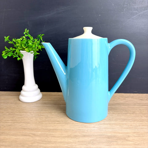 Vintage 1960s Royal USA Blue Heaven coffee pot – 4 cup MCM china