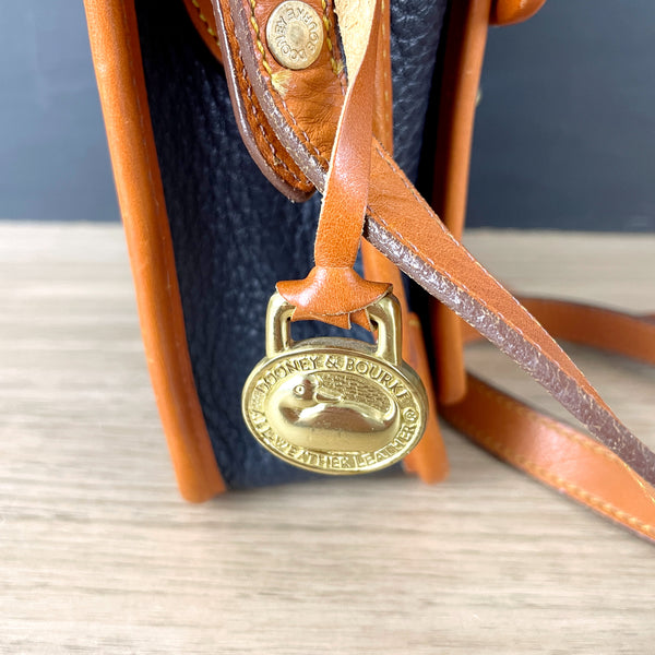 Dooney & Bourke AWL navy with tan trim square crossbody - vintage - NextStage Vintage