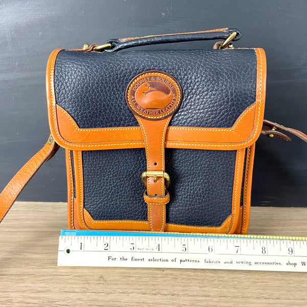 Dooney & Bourke AWL navy with tan trim square crossbody - vintage - NextStage Vintage