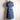 Vintage 1970s Gray-Blue Shirtwaist Day Dress with Plaid Trim - Size Medium