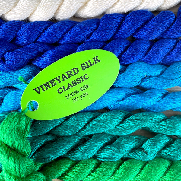 Vineyard Silk Classic Thread - 10 hanks - blues and greens - NextStage Vintage