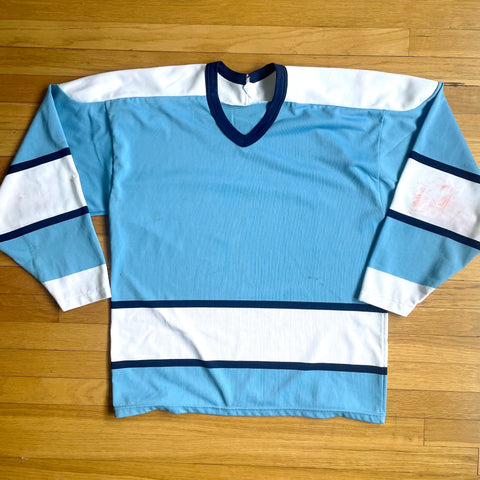 Blue and white vintage Maska hockey jersey - size mens large - NextStage Vintage