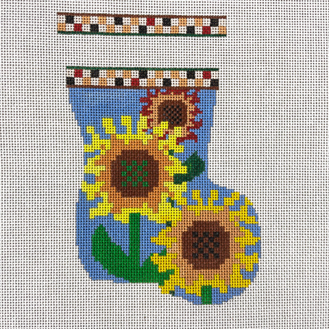 Bongo Sunflower Mini Stocking needlepoint canvas - #B-3613 - NextStage Vintage