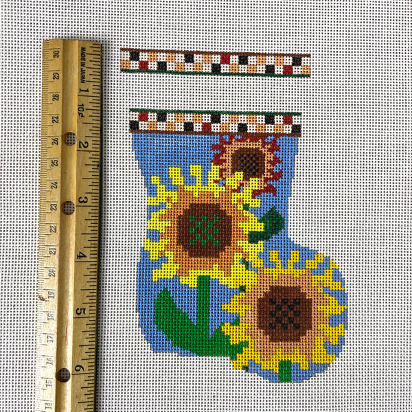 Bongo Sunflower Mini Stocking needlepoint canvas - #B-3613 - NextStage Vintage