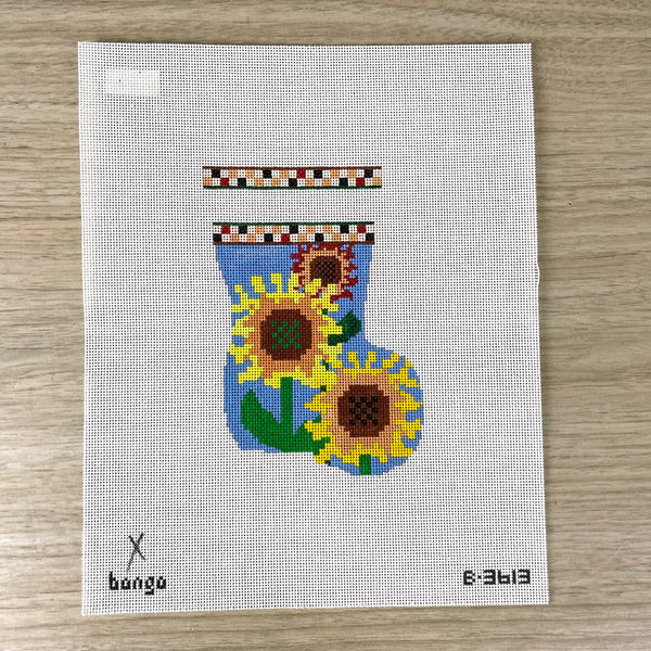 Bongo Sunflower Mini Stocking needlepoint canvas - #B-3613 - NextStage Vintage