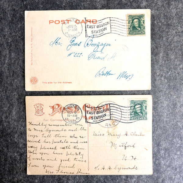 Pre-1925 Boston, MA postcards - set of 7 - antique Boston ephemera