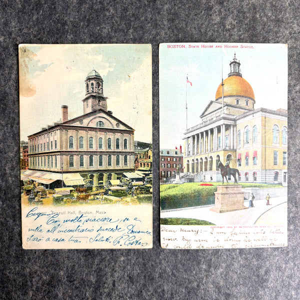 Pre-1925 Boston, MA postcards - set of 7 - antique Boston ephemera