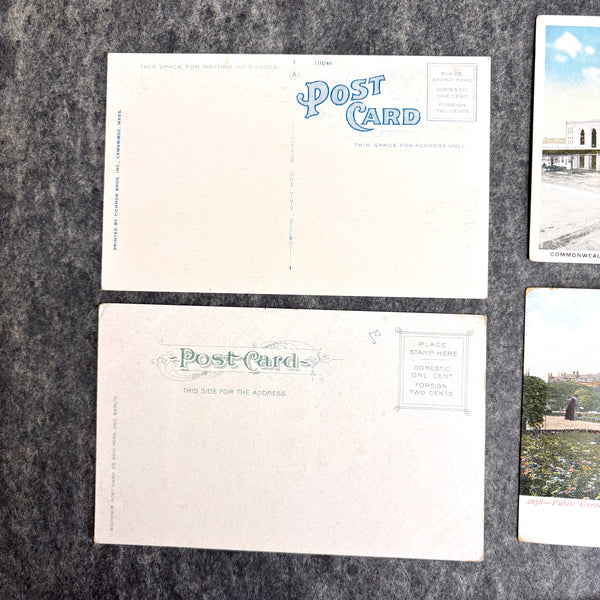 Pre-1925 Boston, MA postcards - set of 7 - antique Boston ephemera