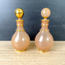 Peach with gold glass vanity boudoir bottles - vintage decor - NextStage Vintage
