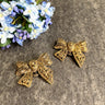 Goldtone bows S.G.D'or dress clips - vintage 60s jewelry - NextStage Vintage