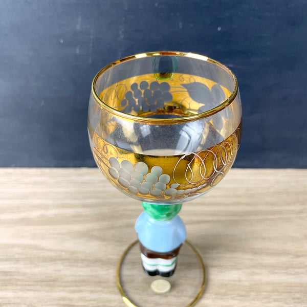 Goebel Hummel boy cordial glass with engraved grapes - NextStage Vintage