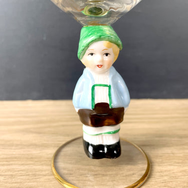 Goebel Hummel boy cordial glass with engraved grapes - NextStage Vintage
