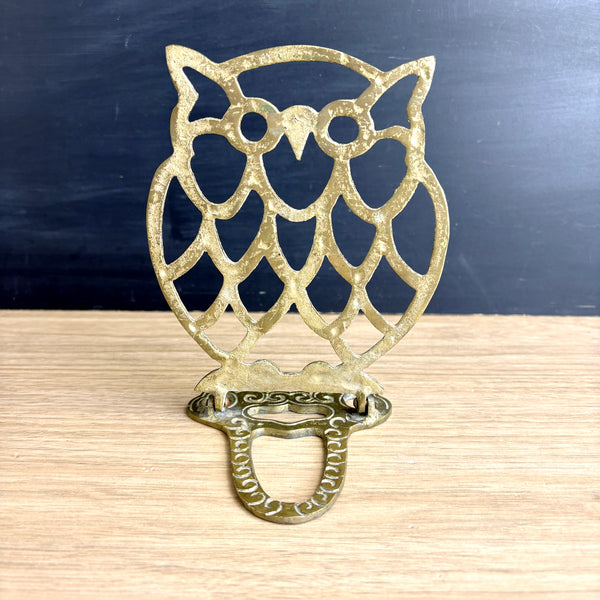 Owl brass folding bookend -  1970s vintage Lenwhile Ardalt