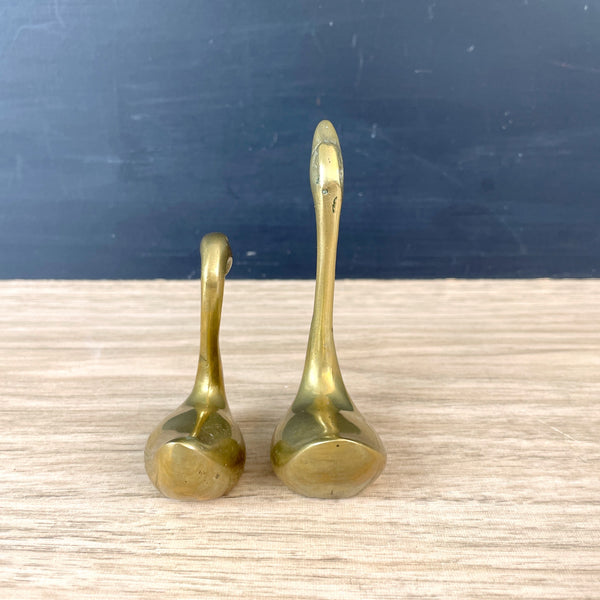 Brass swan figures - a pair - 1970s vintage - NextStage Vintage