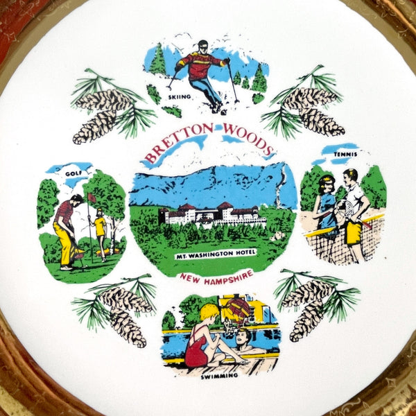 Bretton Woods New Hampshire state souvenir plate - vintage 1960s road trip souvenir - NextStage Vintage