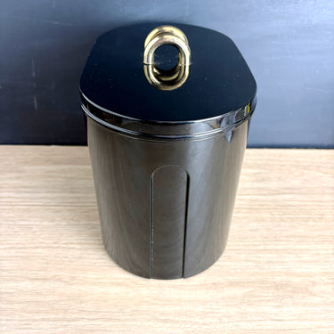 Georges Briard oval black lacquerware ice bucket with metal handles - 1970s vintage - NextStage Vintage