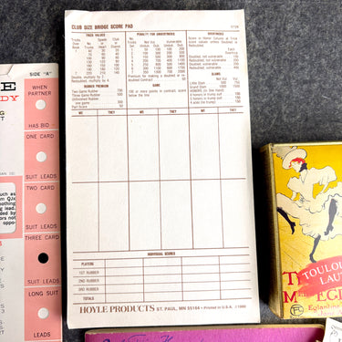 Vintage bridge lot - Lead-N-Buddy, cards, tallies, Score Pads, more - 1960s 70s - NextStage Vintage