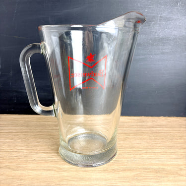 Vintage Budweiser beer pitcher heavy glass barware - Bud King of Beers logo - vintage breweriana - NextStage Vintage