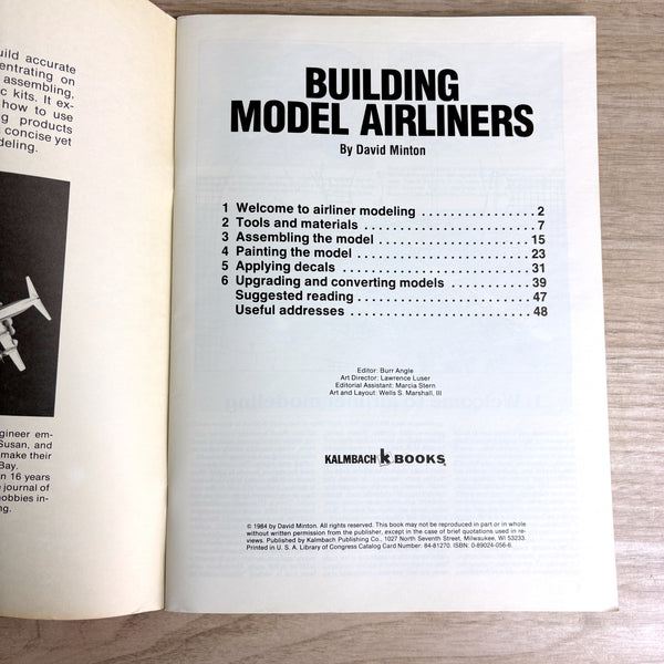 Building Model Airliners - David Minton - 1984 paperback